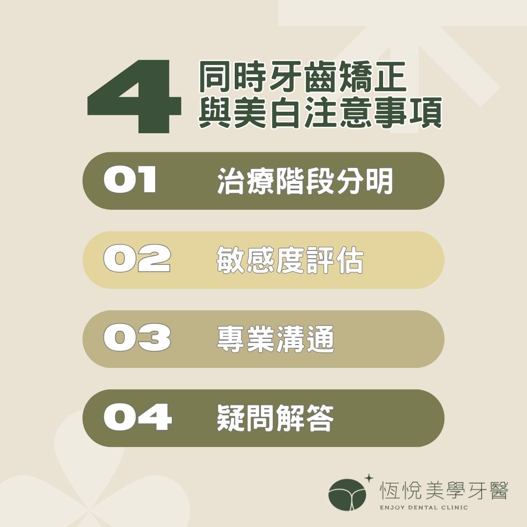 同時牙齒矯正與美白注意事項